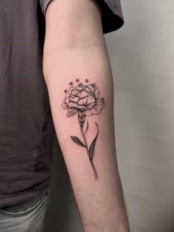 Tatuaje de Flor Fine Line