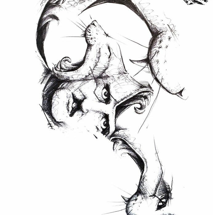 Ilustración del diseño de Tattoo del artista tatuador Raúl Rodríguez para Kaifa´s Tattoo Studio En Madrid (Chamberí - Moncloa), estilo de tatuaje Sketch