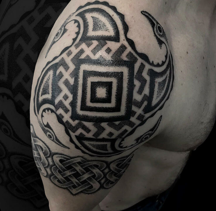 Foto del tatuaje hecho por el artista tatuador Totemikoh en Kaifa´s Tattoo Studio Madrid (Moncloa Chamberí) , estilo celtic celta,